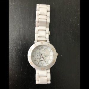 Fossil white ceramic ladies watch